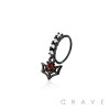 MULTI CZ WEB WING DANGLE CZ GEM O-RING NOSE HOOP